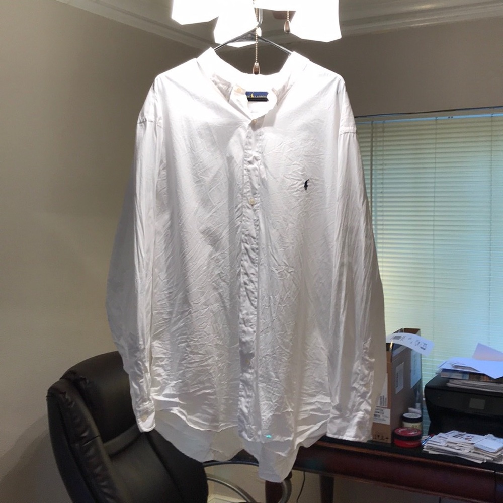 Ralph Lauren white cotton long sleeve button down